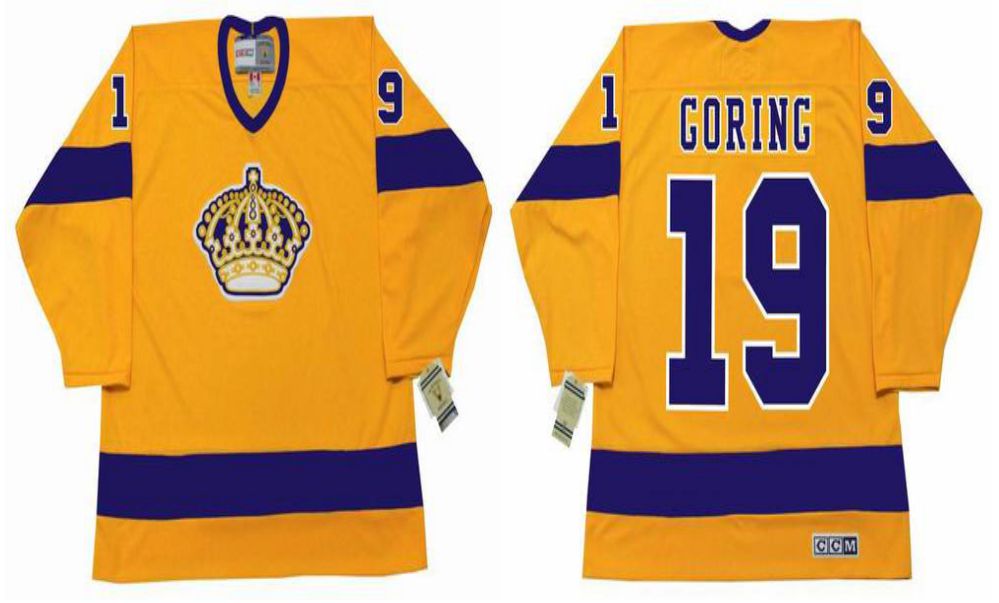 2019 Men Los Angeles Kings #19 Goring Yellow CCM NHL jerseys->los angeles kings->NHL Jersey